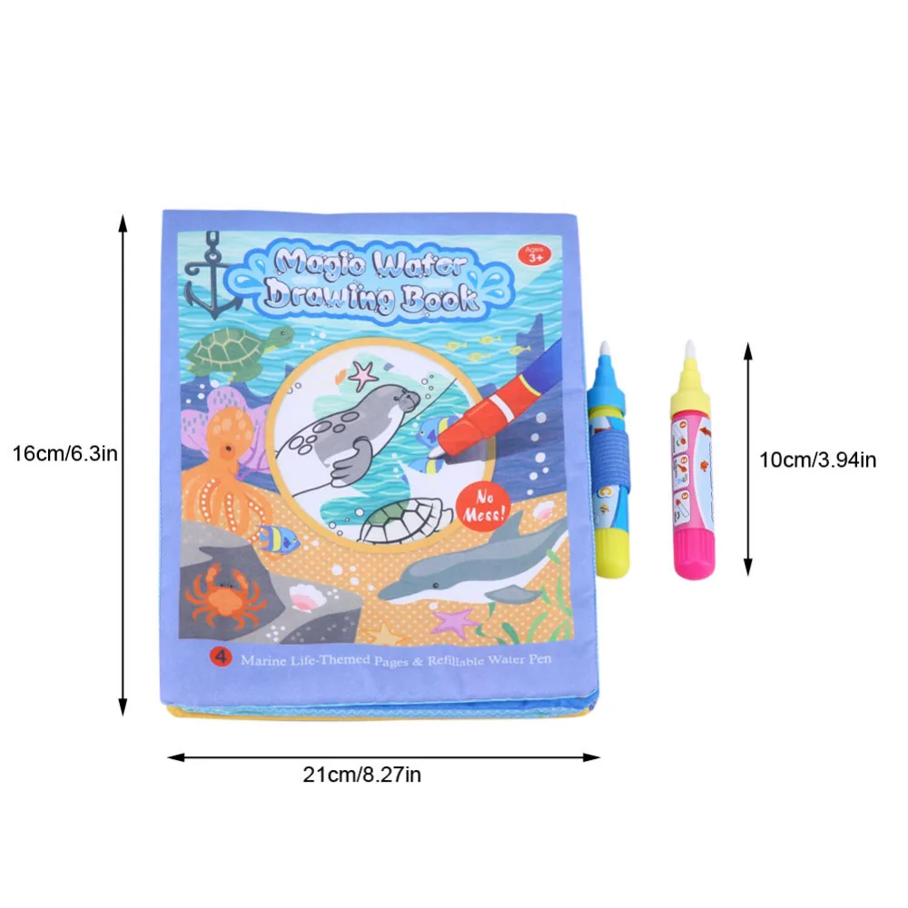 Волшебные водянные альбом для рисования и раскрашивания Doodle с картинки с животными доска игрушка для обучения детей ткань Рисунок Игрушки