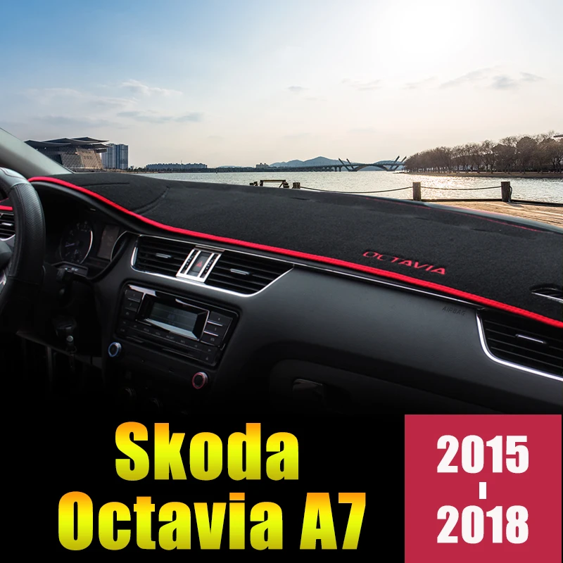

For Skoda Octavia Mk3 A7 5E 2015-2019 2020 Car Dashboard Cover Mats Sun Shade Pads Instrument Panel Carpet Protect Accessories