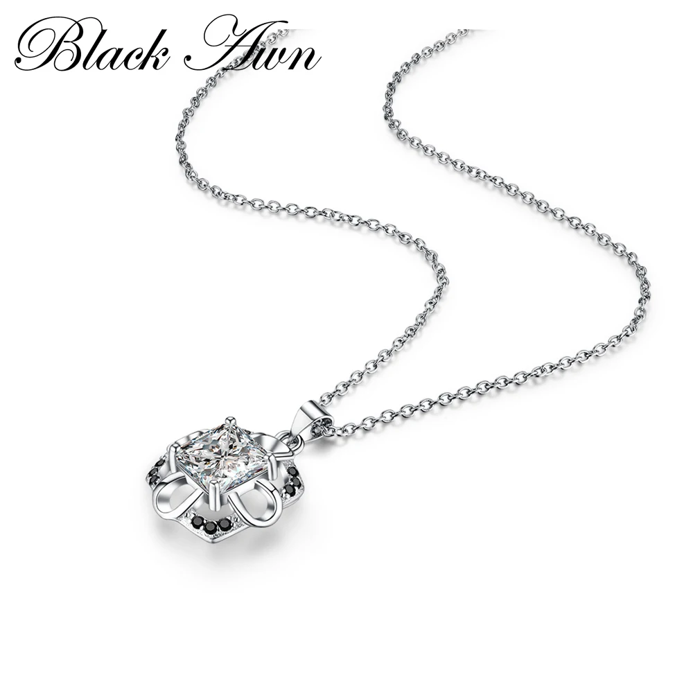 [BLACK AWN] Silver Color Jewelry Necklace for Women Female Bijoux Fashion Jewelry Gift P012