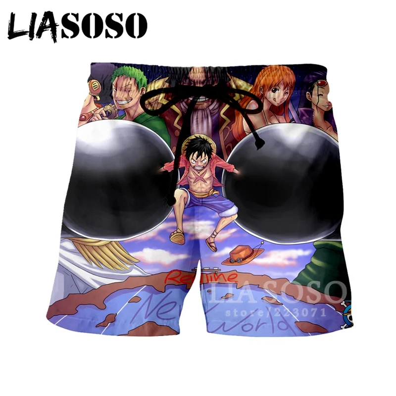 LIASOSO летние новые мужские и женские Луффи 3D принт Аниме one piece Тони Чоппер шорты пляжные Фитнес хип хоп Спортивные штаны A234-02