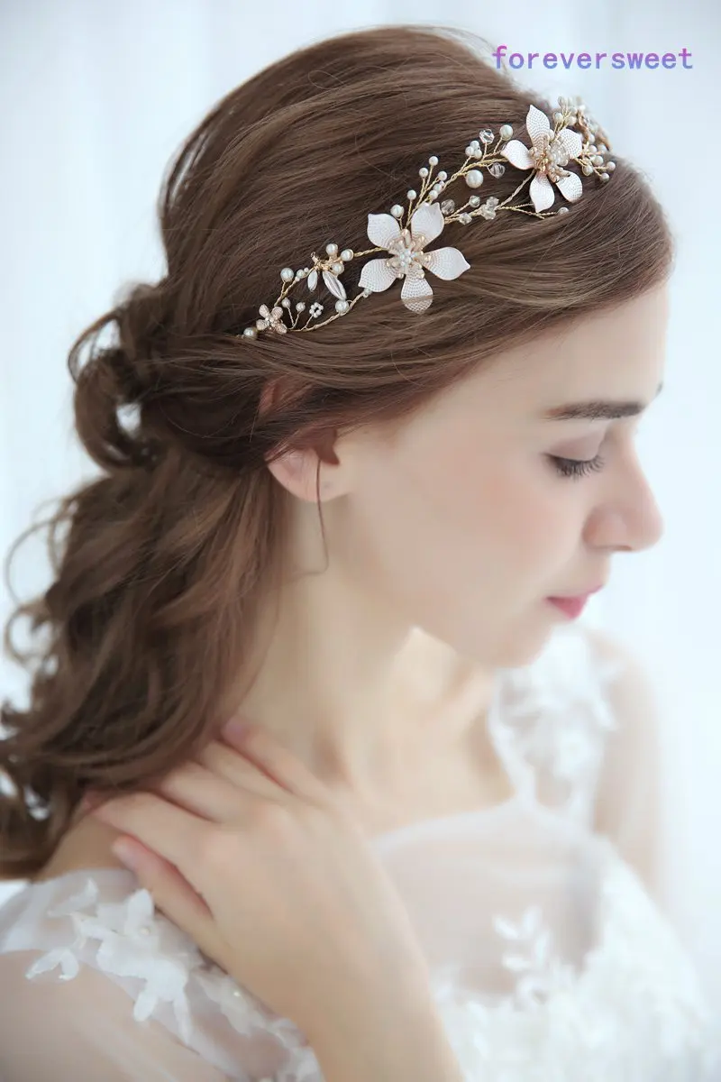 Корейское милое украшение для волос для невесты свадебный головной убор Золотая заколка для волос с двойной тиарой свадебный макияж аксессуары для волос