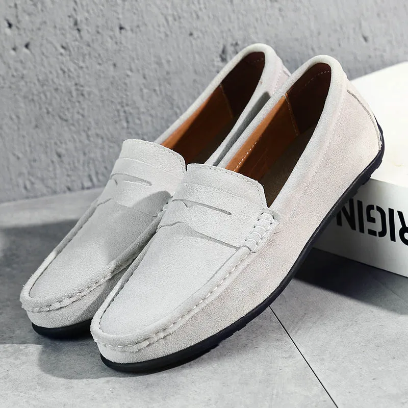 ZRO Mens Casual Leather Slip On Driving Shoes Loafer Soft