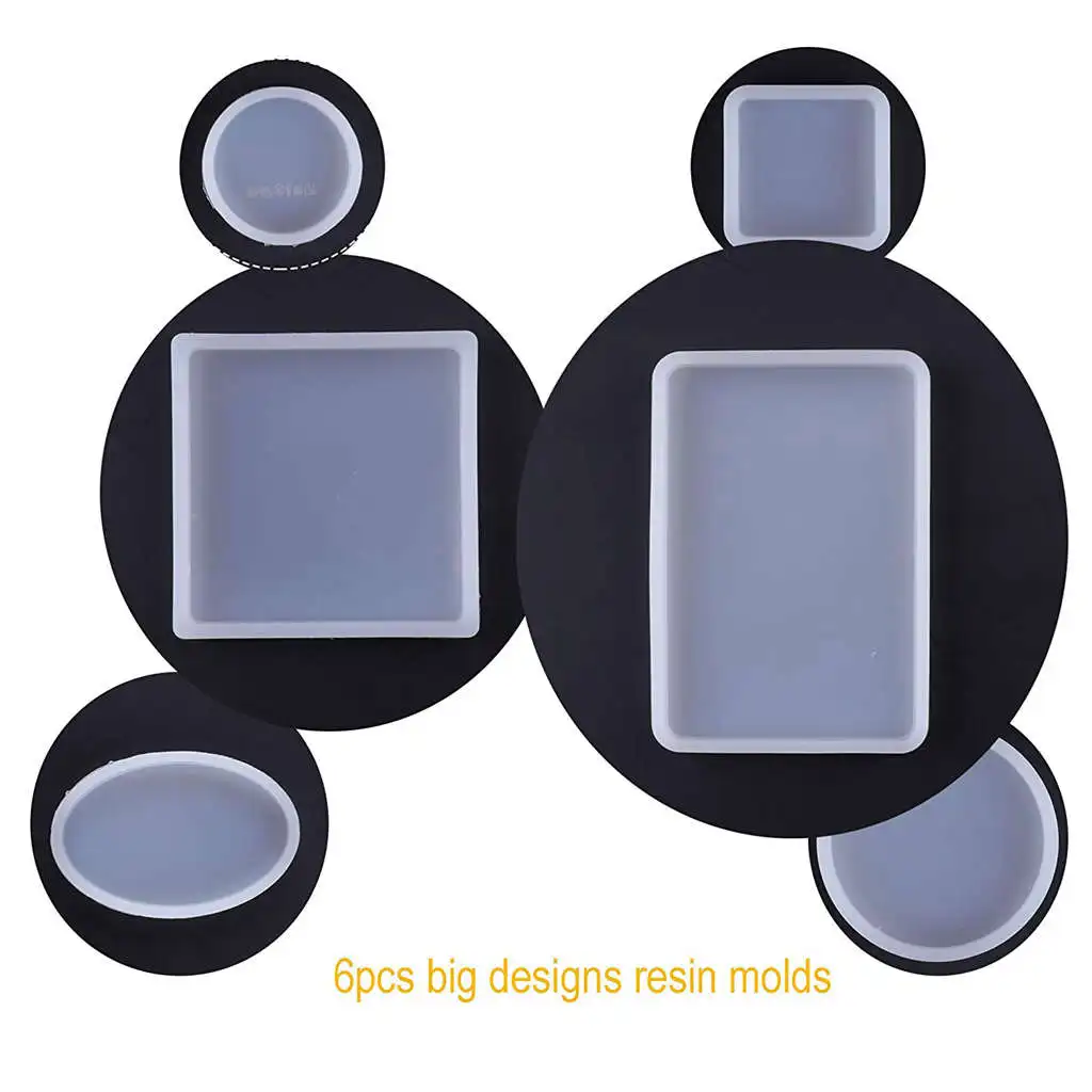 6 упак. формы, квадратные силиконовые ювелирные изделия литья формы Coaster для Создание украшений из каучука Diy Craft