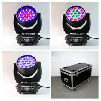 

(2pcs+Flightcase) 19x15w led zoom wash moving head rgbw stage ring moving head led dj zoom dmx