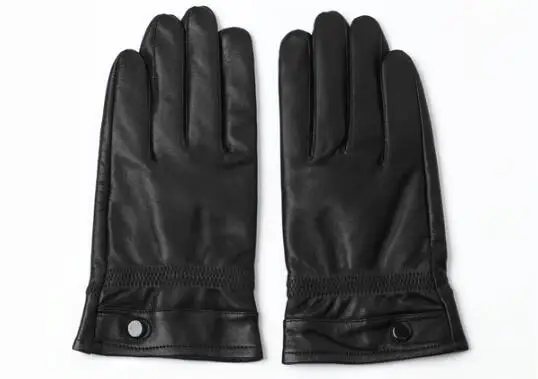 Мужские натуральная зимние кожаные перчатки теплые плюс бархатные перчатки для уличной езды перчатки мужские вождения овчины ksr303