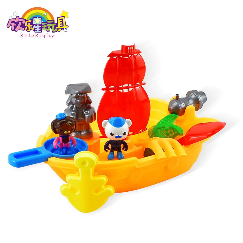 Octonauts лето игрушки для плавания детский пляж играть песок diy Модель морской дно маленькая Колонка Игрушка Пляжный набор детские игрушки для ванной - Цвет: Оранжевый