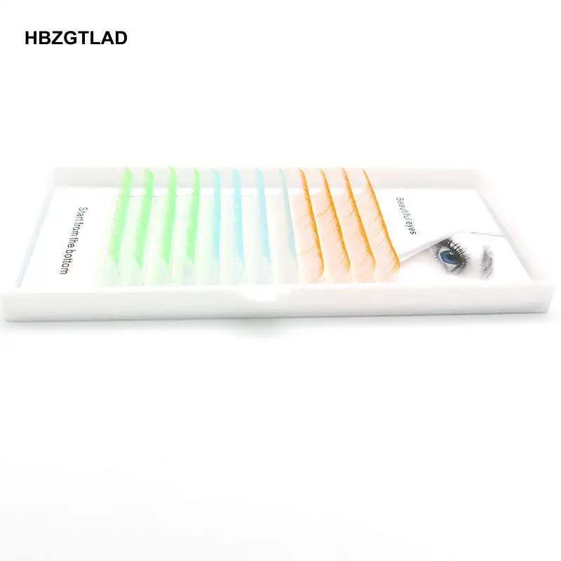 HBZGTLAD Новые Накладные ресницы C/D 8 15 мм градиентные синие зеленые оранжевые