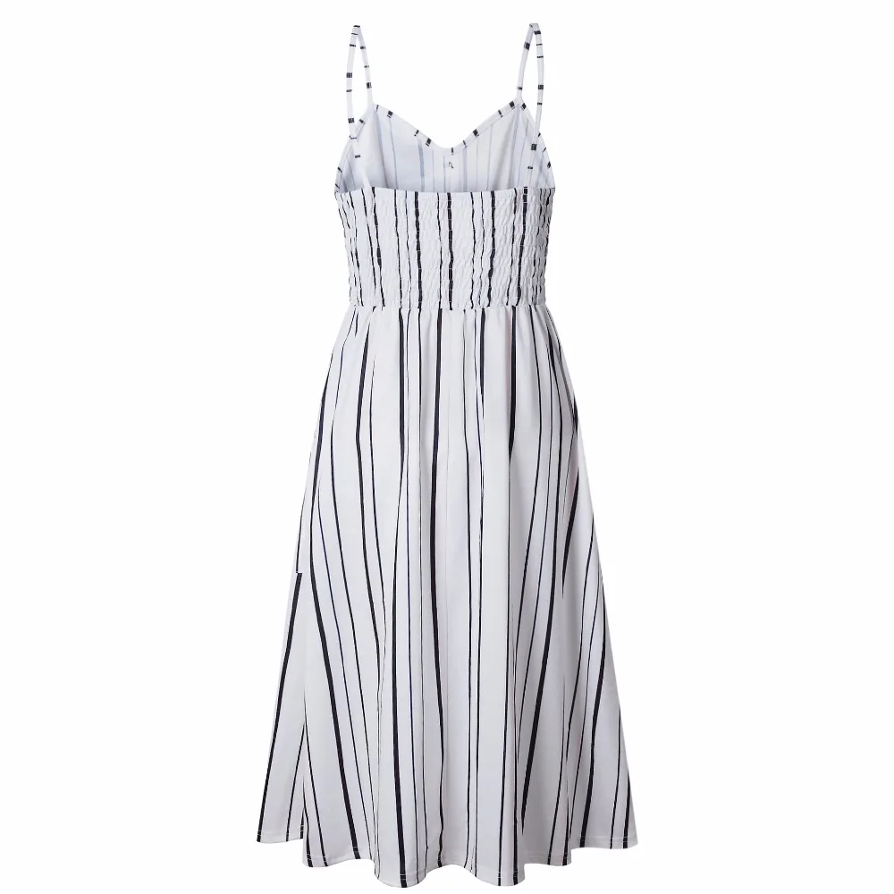 Summer Dress Women Off Shoulder Strap Bohemian Sundress Female Sleeveless Pocket Red White Vintage Sexy Beach Dress Vestido 2020