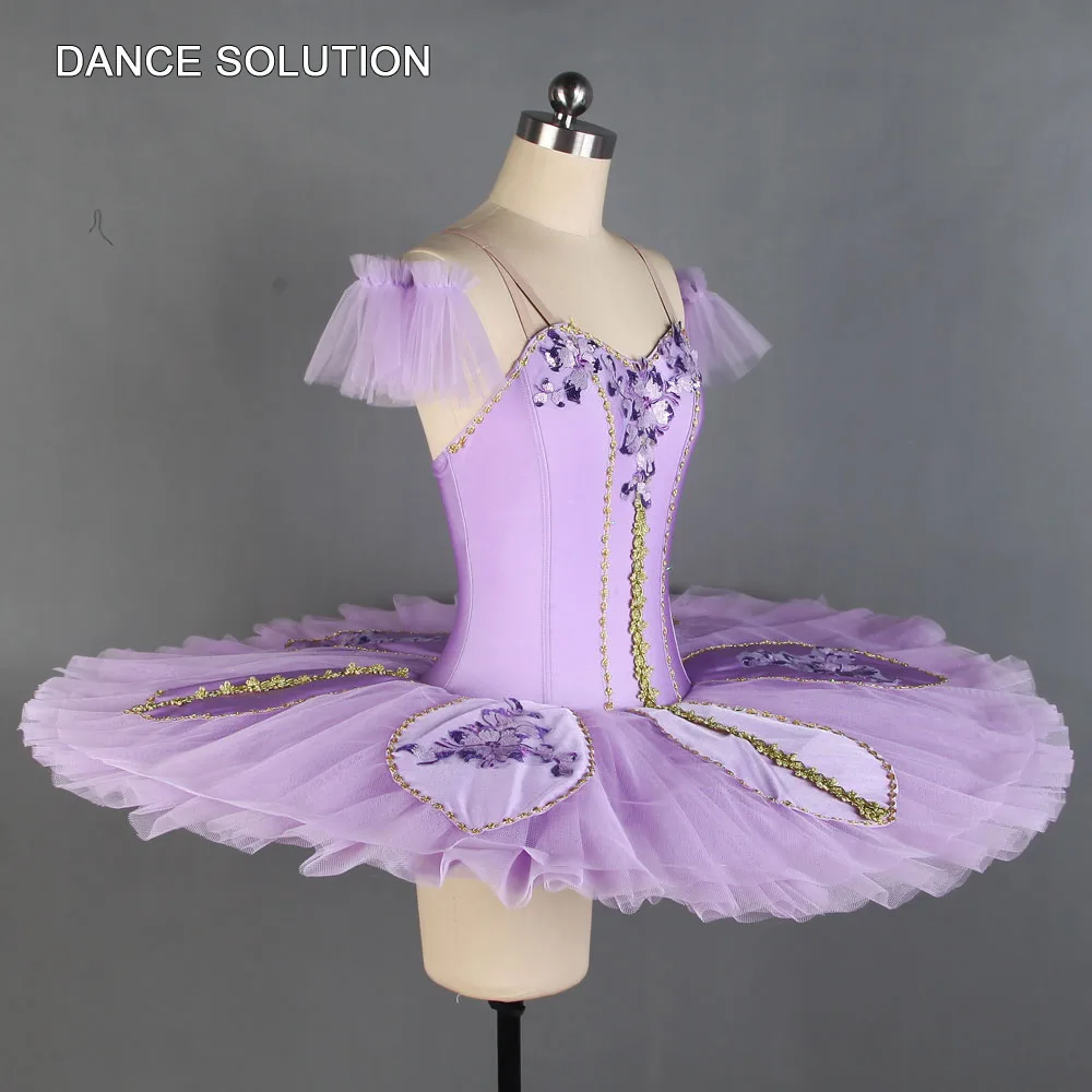Сиреневый лиф из спандекса с аппликацией и отделкой танцевальная пачка профессиональная балетная пачка для девочек и женщин стандартное танцевальное платье BLL137