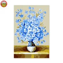 Стол DIY положить цветы оптом синяя и розовая цифровая картина-раскраска его картин создали свои собственные подарки ручной работы
