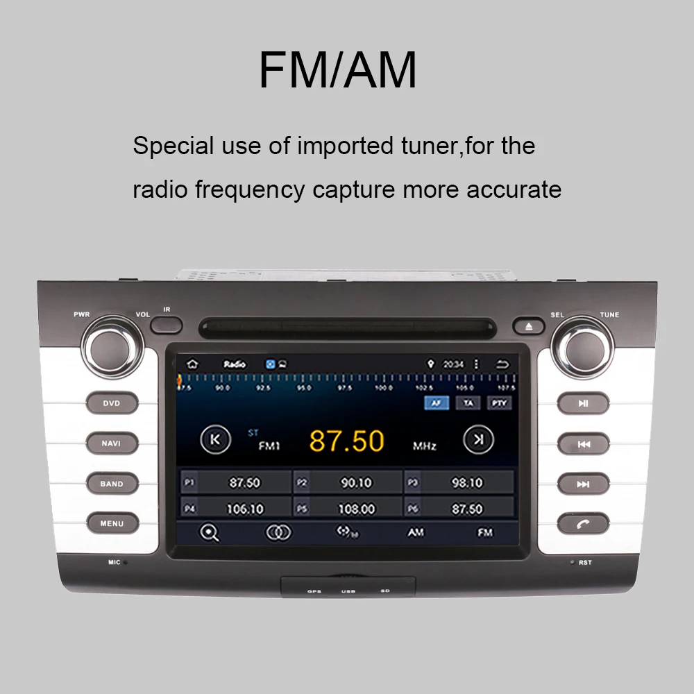 Perfect 7" HD IPS 2 Din Android 9.0 Car Radio DVD Player GPS SWC for Suzuki Swift 2004-2010 with GPS Navigation DVD BT Multimedia Player 4