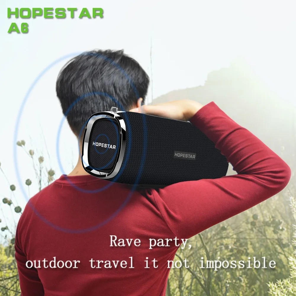 HOPESTAR A6 Bluetooth Speaker Portable Wireless Loudspeaker Soundbar 3D stereo Outdoor Waterproof Big Power Bank 35W