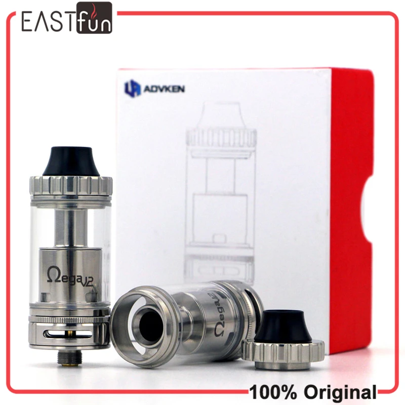 

Original Advken Ohmega V2 RTA Tank 4.5ml Large Velocity Style Build Deck Top Filling Atomizer with 510 Drip Tip Adapter