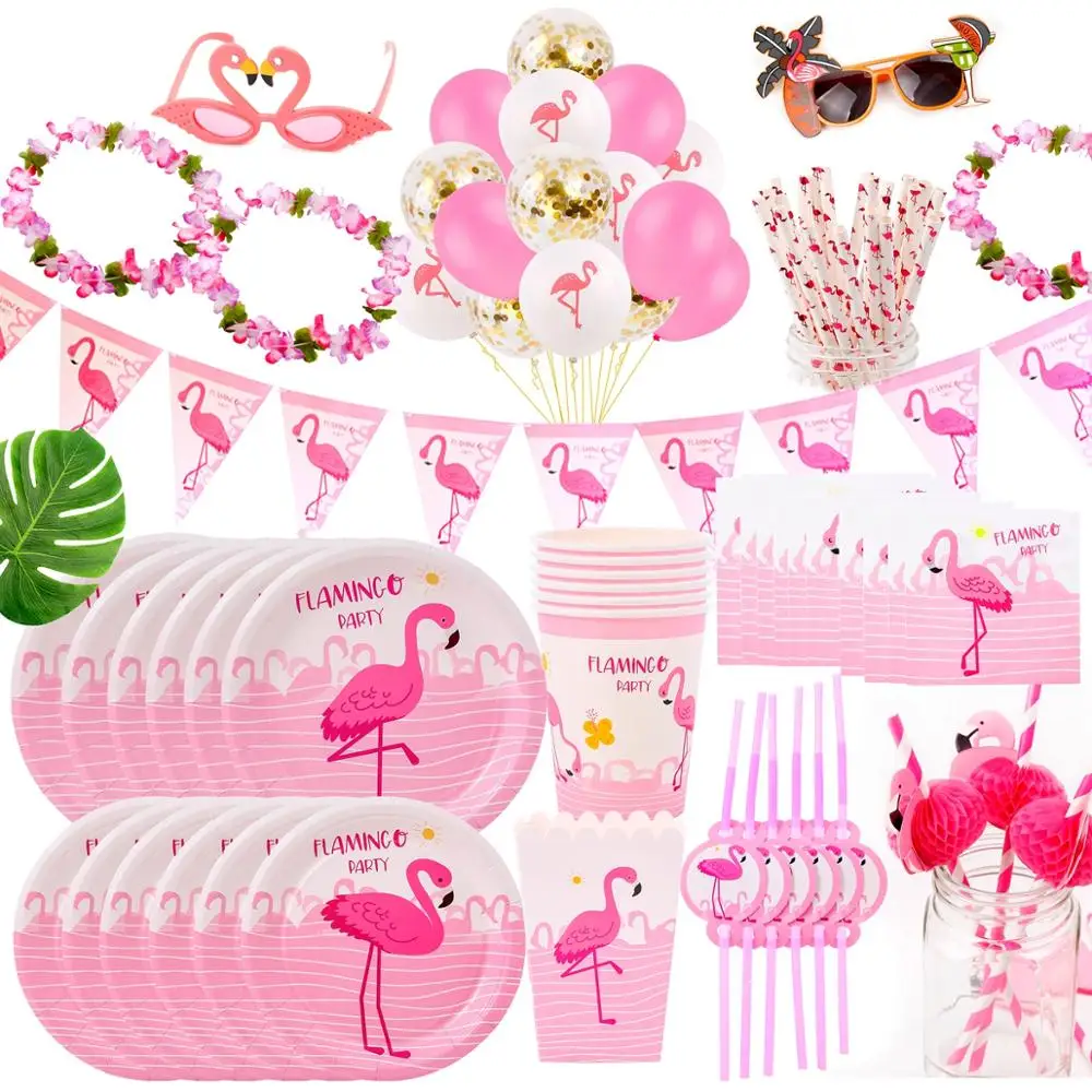 Пляж Гавайи вечерние Розовый фламинго вечерние тропический украшения смешные очки ананас солнцезащитные очки, летние, Луо в гавайском стиле Вечерние события