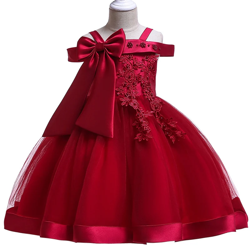 

2019 Off Shoulder Party Costumes Kids Dresses For Girls Children Clothing Princess Dress Wedding Dress Elegant Clothes 4 10 Year
