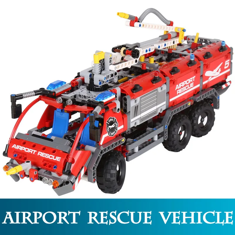 

Technic Series 20055 1180pcs Airport Rescue Vehicle Mechanical Fire Engine Model Building Blocks Bricks Toys Compatible LeGOED