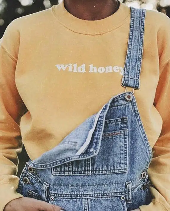 Wilden Honig Lustige Tumblr Sweatshirt Lange Sleeve Graphic Outfit Unisex Lustige Jumper Madchen Gelb Pullover Mode Kleidung Tops Hoodies Sweatshirts Aliexpress