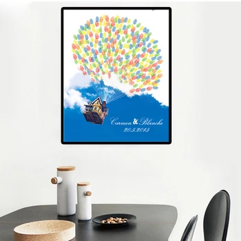 

Personalized Wedding Fingerprint tree Guest Book Flying House Signature Book Baby Shower Birthday Gifts first holy communion