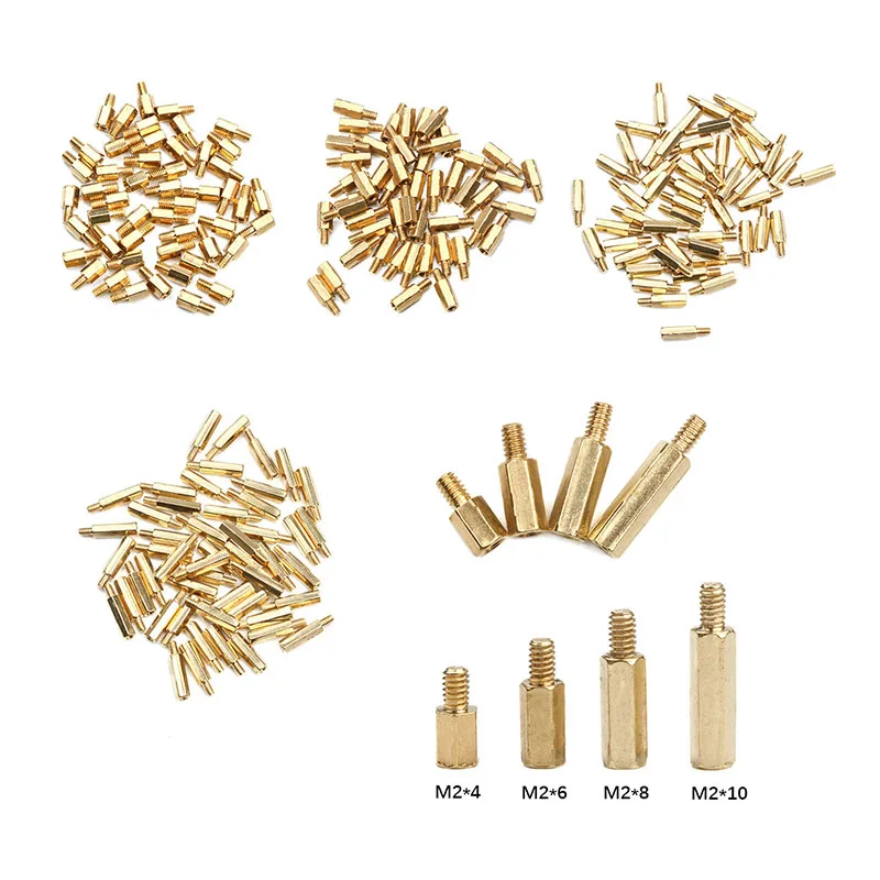 

50Pcs/lot Hex Head Brass Spacing Screws M2*4/6/8/10mm+3mm Threaded Pillar PCB Computer PC Motherboard StandOff Spacer