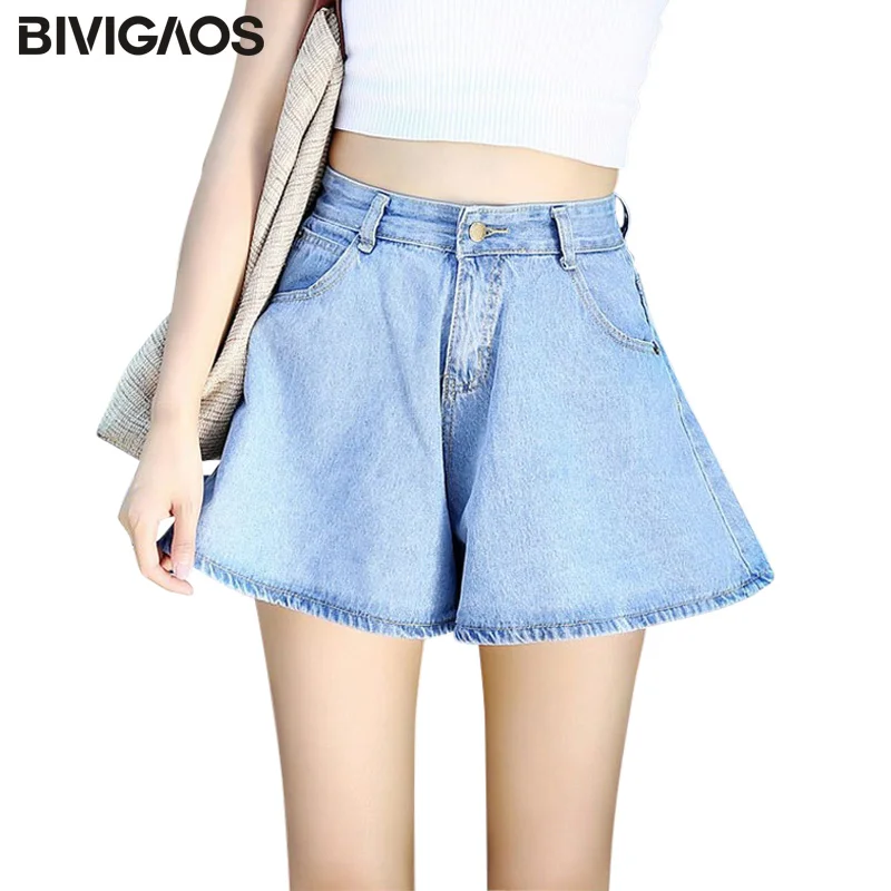 BIVIGAOS Musim Panas Womens Vintage Tinggi Pinggang Berkobar Rok Celana  Pendek Denim Pendek Jeans Kasual Longgar Lebar Kaki Celana Jeans Celana  Pendek Wanita Culotte|jeans shorts women|shorts denimjeans shorts -  AliExpress