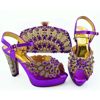 

New P Color Matching Italian Shoes and Bag Set African Matching Shoes and Bags Italian In Women Nigerian Shoes for Party
