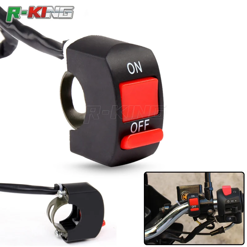 

Universal Motorcycle Handlebar Flameout Switch ON OFF Button for Moto Motor ATV Bike DC12V/10A Black