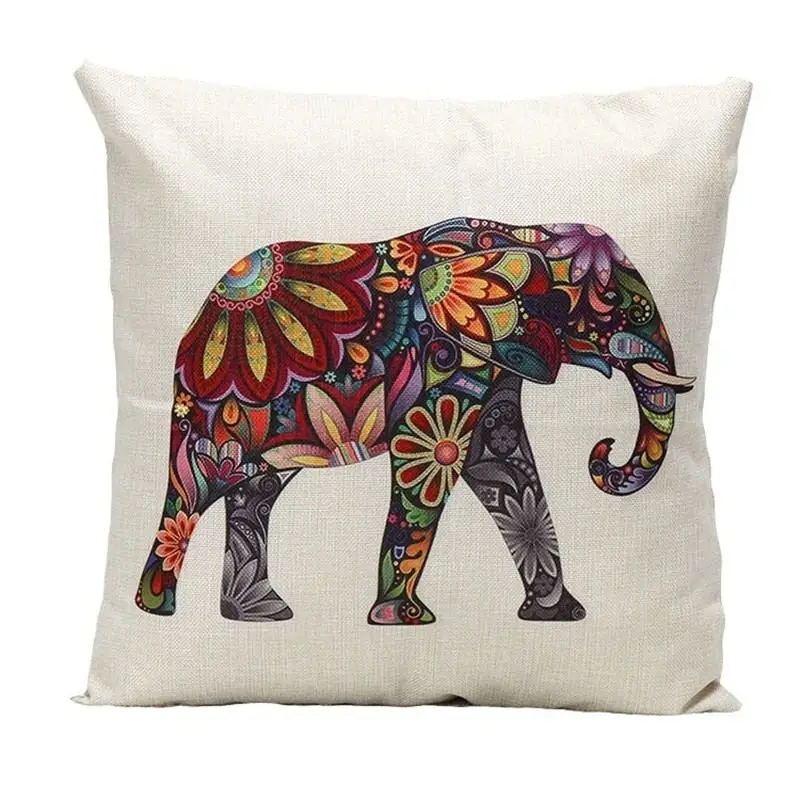 buy Bohemia Cushion Cover Vintage Retro Hippie Elephant Home Throw Pillow Cover Linen Pillow Case Cool Cushion Covers Sofa Bed Decor