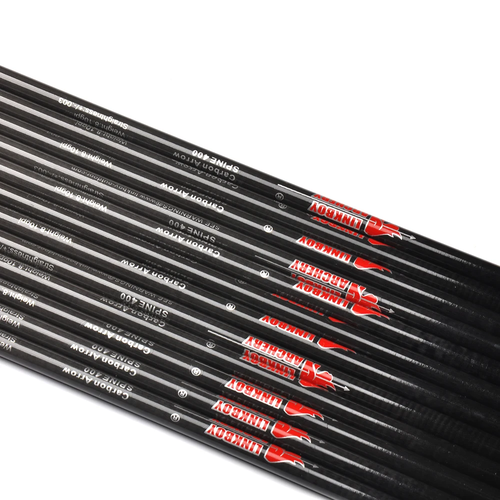 Günstige 12 24 Pcs Wirbelsäule 300 340 400 500 Reine Carbon Pfeil Welle DIY Pfeil für Jagd Schießen Bogenschießen outdoor