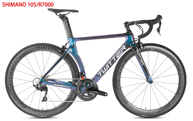 Perfect TWITTER Full Carbon 22 Speed Road Bicycle Bike Carbon Wheel All 105/R7000 22 Speed Transmission System 8