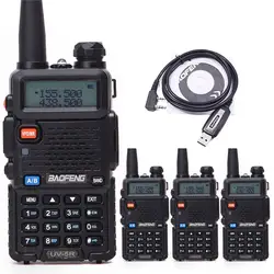 4 шт Baofeng UV-5R профессиональная рация UV5R 5 W fm-радио Dual Band двухстороннее Портативный Amateur Radio + USB кабель для программирования