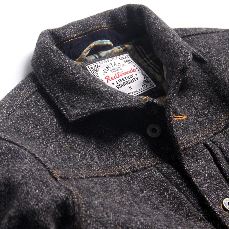 70% OFF WT-0002 Read Description ! Asian size washed hand-made man's vintage super heavy 500GSM wool casual stylish jacket