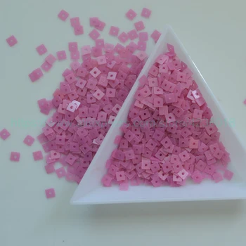 

3mm Matte Pink Square Shaped PVC Loose Sequins For Crafts Paillettes Sewing Decoration Handcraft Kid DIY Accessory