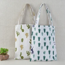 1x bolso de lino de cactus de pino bolso ecológico de compras bolsas de hombro de lona al aire libre