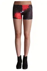 Лидер продаж 2014 Новое поступление Мода тонкий сексуальный Для женщин небесно-3D печати Galaxy Шорты для женщин с хорошей упругостью девушка