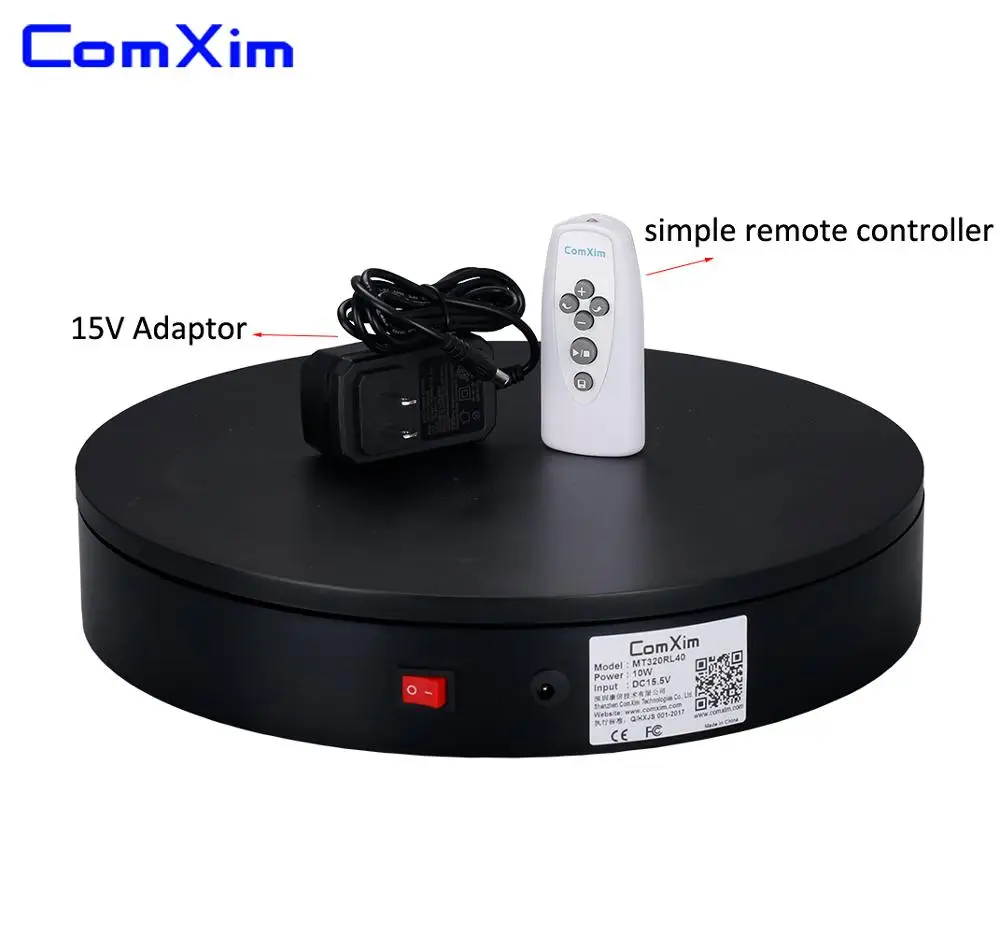 

ComXim 32cm 12.59in Remote Controller 360° Electric Rotating Photography Turntable for Product Display 3D Scanning