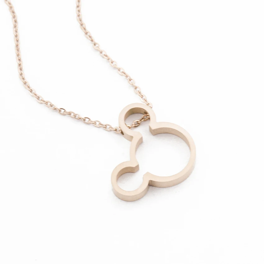 

Cute Simple Design Dainty Mouse Head Necklace Cartoon Style Baby Mouse Pendant Necklaces Female Girl Jewelry Best Friend Gift