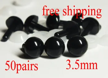 

Free shipping!!! 3.5mm Black safety eye /Plastic doll eye for diy doll