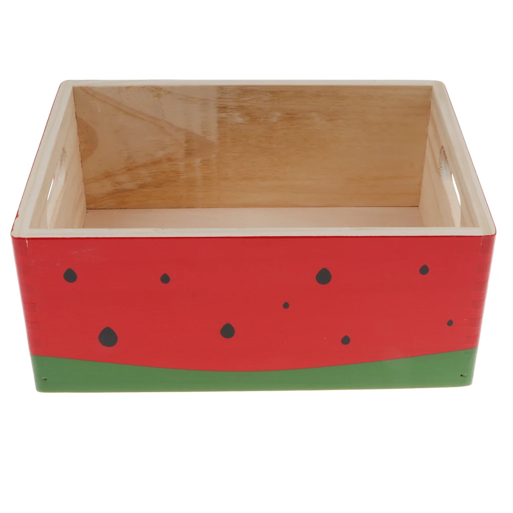 =Wooden Watermelon Storage Box for Ketchup Play Food Kitchen Pretend Play Cooking Props Chef Role Play Preschool Toys