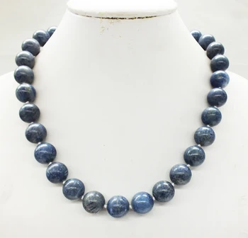 

Free Shipping. Valentine's Day gift Classical 14mm natural blue corals necklace 19"