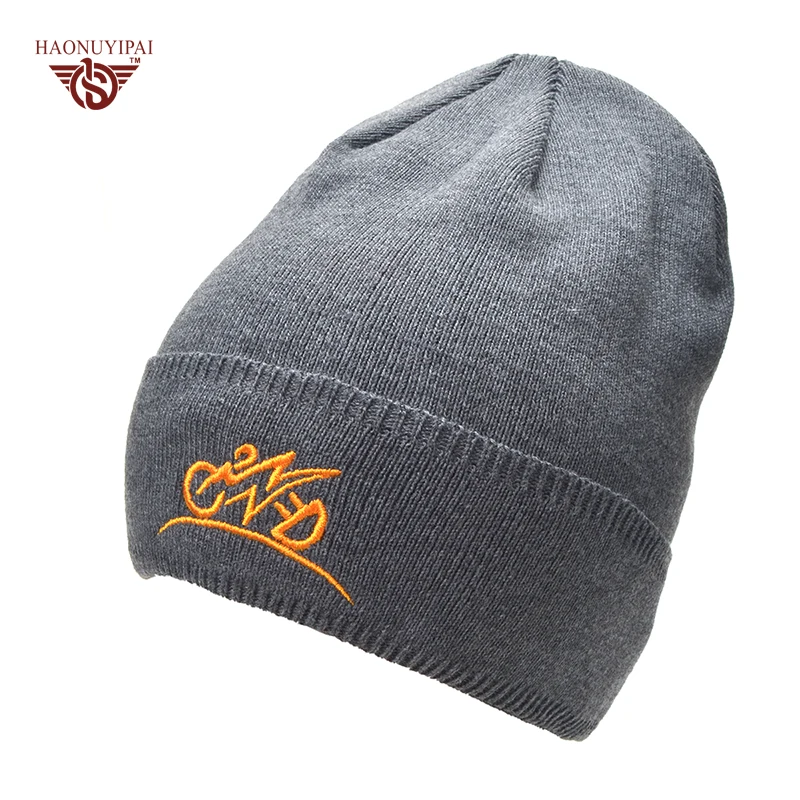 2017 NEW Skullies Beanie Motorcycle Embroidery Velvet Knitted Hat For
