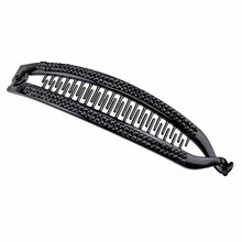 1pcs 15.5cm Hair Claw Clips Fish Shape Banana Barrettes Black Hairpins Hair Accessories For Women Clips Clamp Full Rhinestone