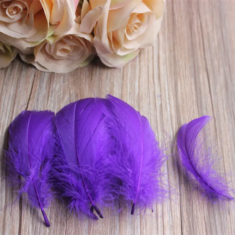 Wholesale free shipping 100 PCS/ purple color feathers 4 8 cm goose