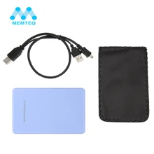 Memteq внешних игровых аксессуары HDD SSD диск Box Дело 2," USB2.0 SATA HDD носитель для ноутбука для жесткого диска ноутбука голубой цвет