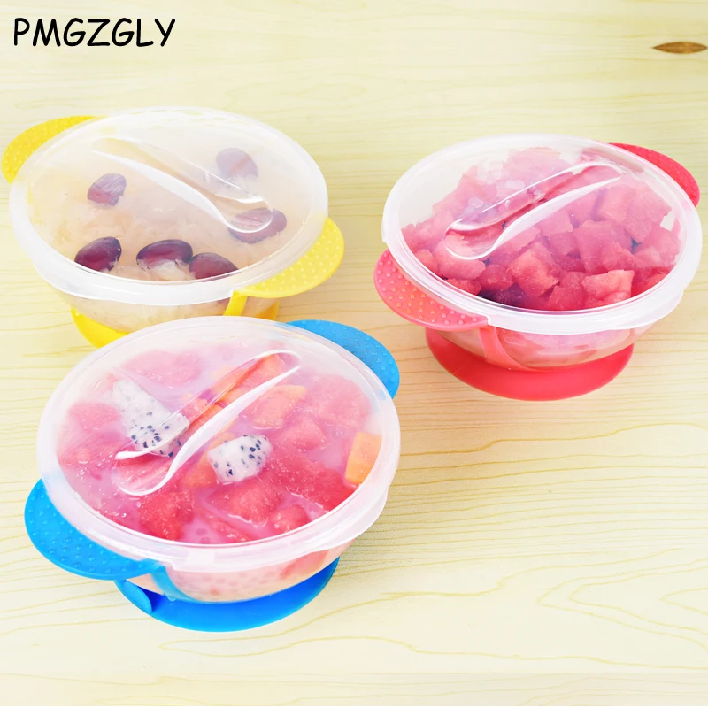 3Pcs set Baby Spoon Bowl Learning Dishes food Bowl Temperature Sensing Spoon Baby Tableware baby food Feeding Bowls dishes