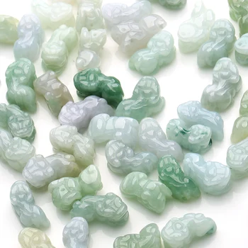 

Natural jade A goods jade Myanmar jade carving boutique pendants DIY jewelry jade accessories 2 pieces