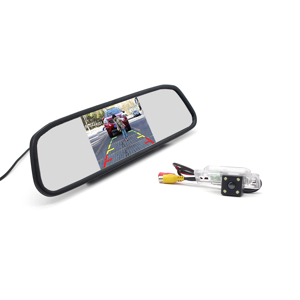 

4.3" Car Mirror Monitor + 4LEDs Car Rear View Camera for BMW E46 E39 BMW X3 X5 X6 E60 E61 E62 E90 E91 E92 E53 E70 E71