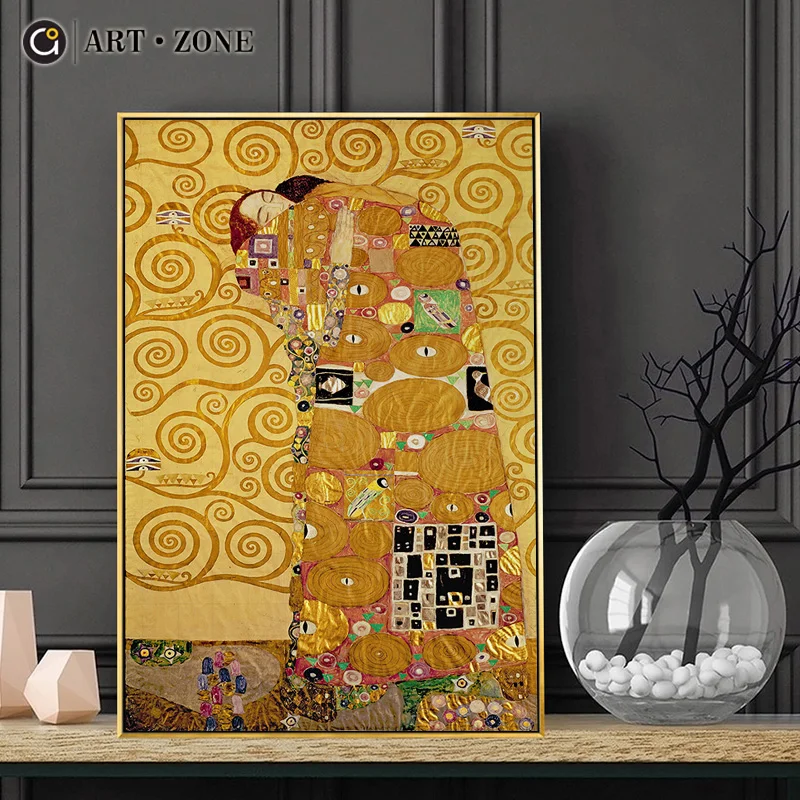 

ART ZONE Gustav Klimt Abstract Canvas Art Painting Girl Modern Art Line Print Wall Poster Living Room Decor Abstract Picture