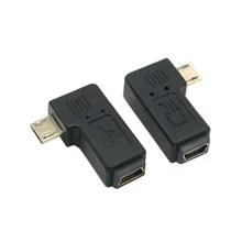 90 градусов левый и правый угловой мини USB 5pin Женский к Micro USB Мужской адаптер синхронизации данных разъем Micro USB к мини USB разъем
