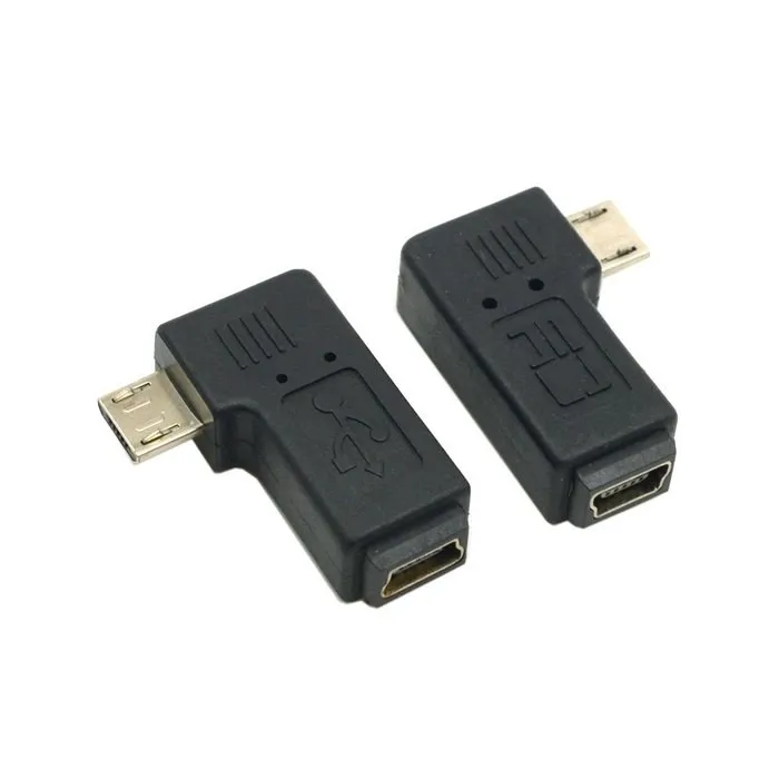 90 градусов влево и вправо под углом Mini USB 5pin женские Micro USB Мужской синхронизации данных адаптер разъем Micro USB к мини-разъем USB