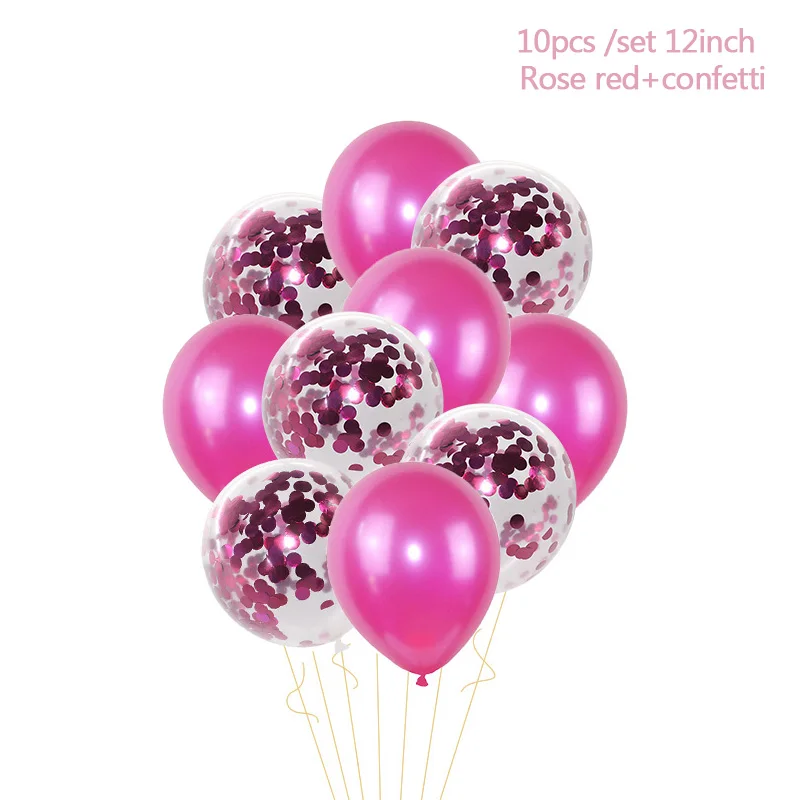 Воздушные шары на 1-й день рождения, бумажный баннер, розовые фольгированные воздушные шары для маленьких девочек на день рождения, вечерние украшения для малышей 1 первый год